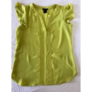 Like Yellow Pleated Ann Taylor Blouse (WORN ONCE)